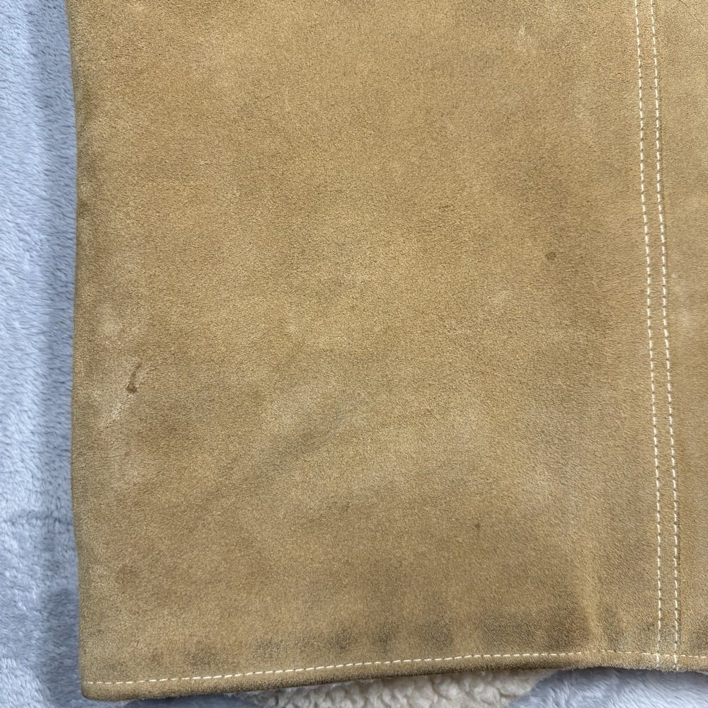 Vintage Levis Suede‎ Sherpa Vest Mens Medium Brown Snaps Western Leather Cowboy - Picture 11 of 12